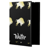 Gold buffalo on black powis iPad air 2 case