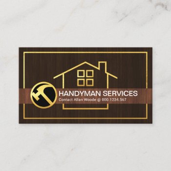 Gold Building Frame Timber Layer Business Card by keikocreativecards at Zazzle