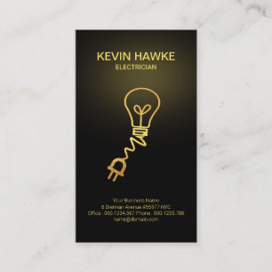 Gold Bulb Gold Shadow Electrical Contractor Business Card