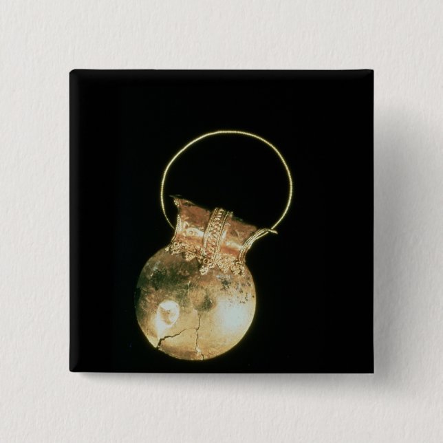Gold bulla from the House of the Menander Pinback Button (Front)