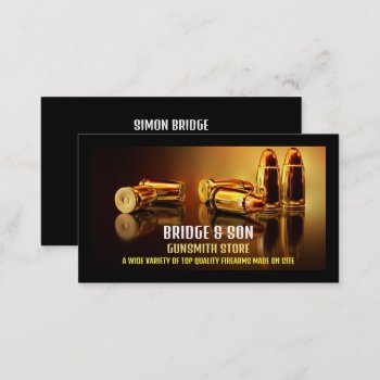 Gold Bullets  Gunsmith  Gunstore Business Card by TheBusinessCardStore at Zazzle