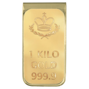 Gold Bullion Bar Finish Money Clip