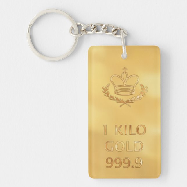 Gold Bullion Bar Keychain (Front)