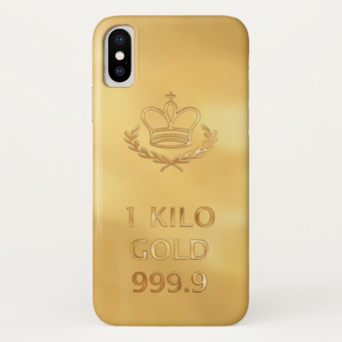Gold Bullion Bar Print iPhone X Case