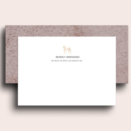 Gold Bullmastiff  Dog Walker Elegant Monogram  Note Card