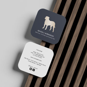 Gold Bullmastiff Dog Walker Trainer Puppy sitting Square Business Card