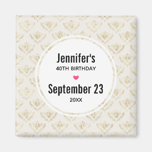 Gold Bumble Bee with a Crown Pattern Save the Date Magnet