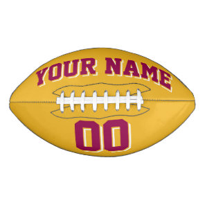 GOLD BURGUNDY AND WHITE Custom Football