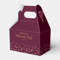 Gold & Burgundy Confetti Modern Retirement Party