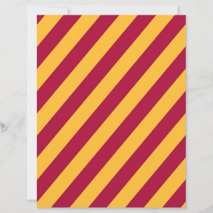 Gold & Burgundy Diagonal Stripes Scrapbook Paper