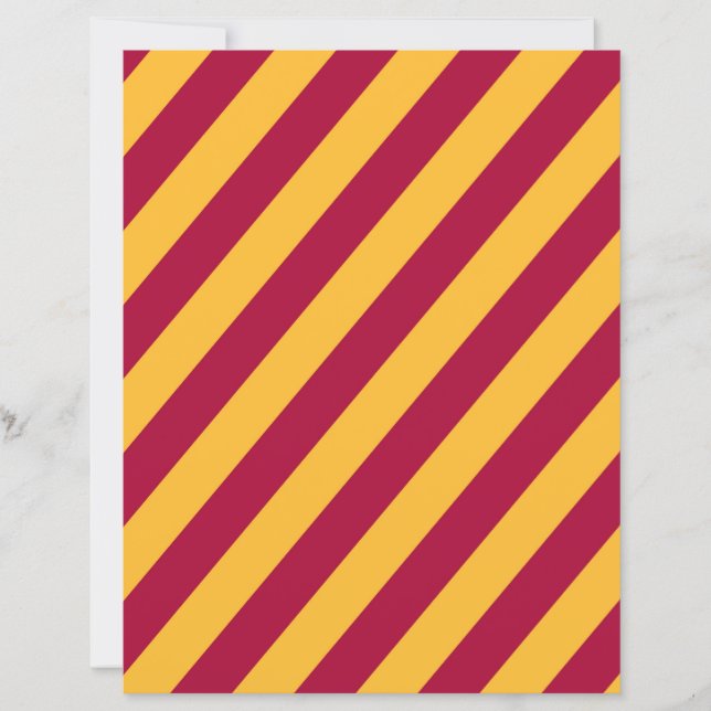 Gold & Burgundy Diagonal Stripes Scrapbook Paper (Front)