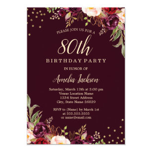 80th birthday invitations zazzle