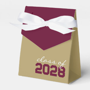 Gold & Burgundy Graduation Favor Boxes