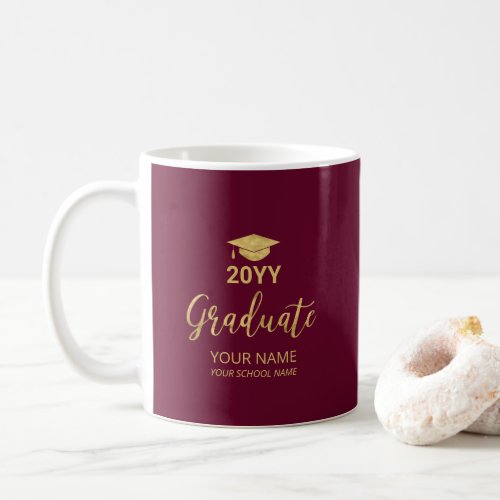 Gold  Burgundy  Modern 2022 Graduation Gifts Coffee Mug