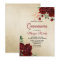 Gold Burgundy Red Rose Floral Quinceanera Invite