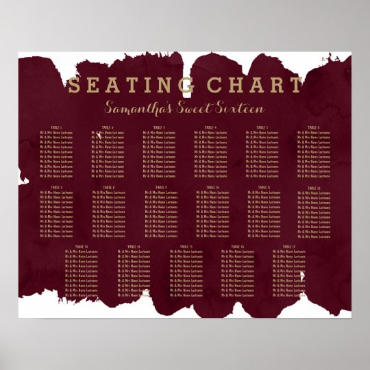 Sweet 16 Seating Chart
