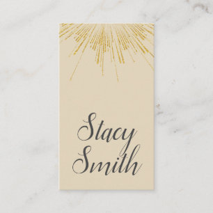 Gold Burst Beige / Gray Business Card