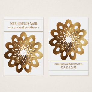 Gold Burst Flower on White Earring Holder Display