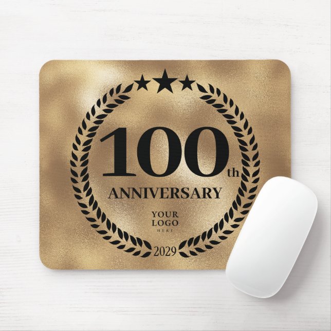 Gold Business 100th Anniversary Commemorative  Mouse Pad (With Mouse)