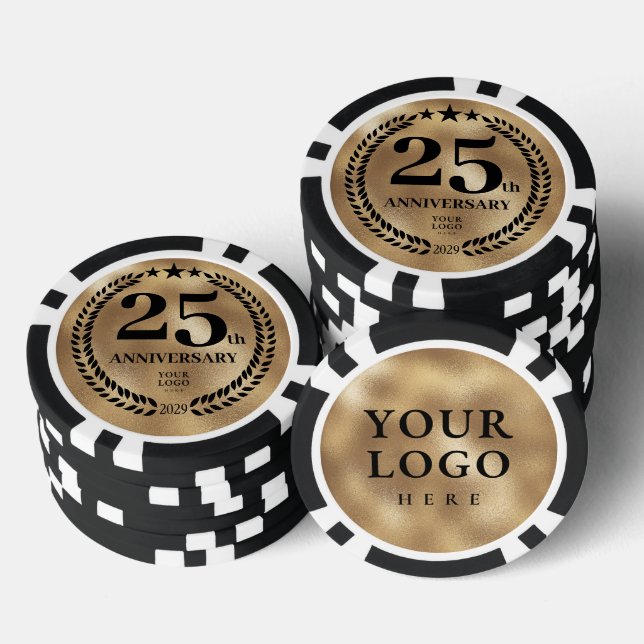 Gold Business 25th Anniversary Poker Chips (Stack)