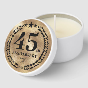 Gold Business 45 Anniversary Gift Employee Client Mini Candle Favors