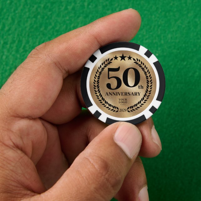 Gold Business 50th Anniversary Poker Chips (Hand)