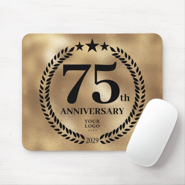 Gold Business 75th Anniversary Commemorative  Mouse Pad (With Mouse)
