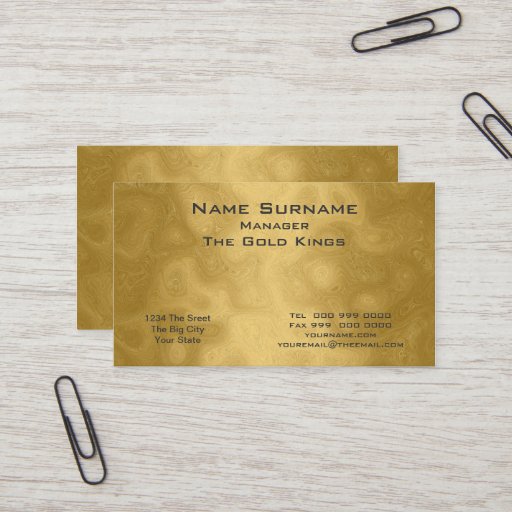 Customizable Gold business  Business Card
