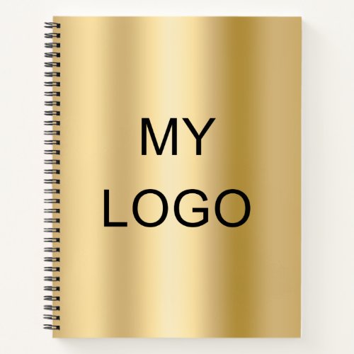 Gold business company logo notebook