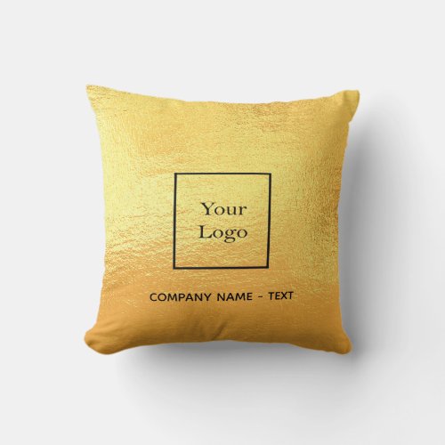 Gold business company logo throw pillow