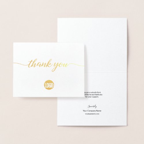 Gold Business Customer Appreciation Thank you Foil Card