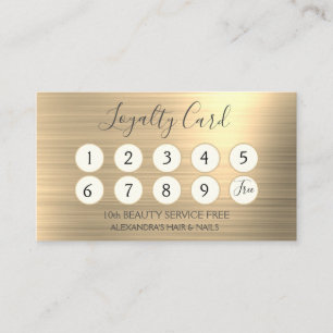 Gold Business Foil Loyalty Punch Card