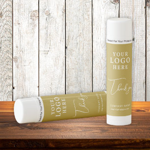 Gold Business Logo Branded Customer Thank You   Lip Balm