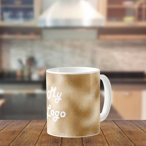 Gold business logo coffee mug