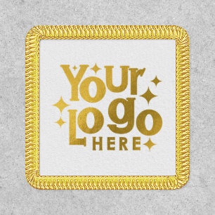 Gold Business Logo Marketing Branding Square Patch