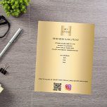 Gold business logo photo qr code instagram flyer<br><div class="desc">A faux gold looking background. Personalize and add your business logo,  name,  address,  your text,  your own QR code to your instagram account. 
Back: add a photo and more text.</div>
