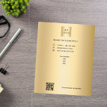 Gold business logo qr code custom text flyer<br><div class="desc">A faux gold looking background. Personalize and add your business logo,  name,  address,  your text,  your own QR code. 
You can also add text on the back.</div>