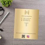 Gold business logo qr code instagram custom text flyer<br><div class="desc">A faux gold looking background. Personalize and add your business logo,  name,  address,  your text,  your own QR code to your instagram account. 
You can also add text on the back.</div>