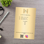 Gold business logo qr code instagram custom text flyer<br><div class="desc">A faux gold looking background. Personalize and add your business logo,  name,  address,  your text,  your own QR code to your instagram account. 
You can also add text on the back.</div>