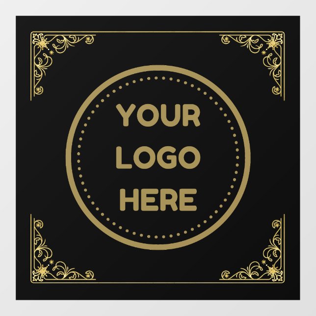 Gold Business Logo Upload Company Logo Custom Window Cling (Sheet)
