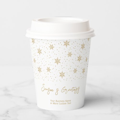 Gold  Business Logo Winter Holiday Paper Cups