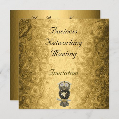 Gold Business Meeting Invitation Change Logo