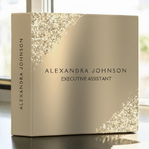 Gold Business Professional Sparkle Glitter 3 Ring Binder