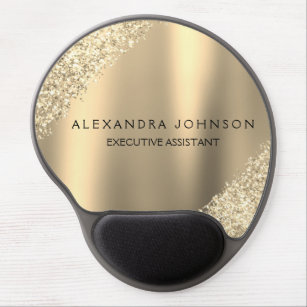 Gold Business Professional Sparkle Glitter Gel Mouse Pad