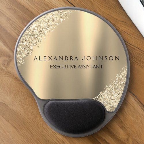 Gold Business Professional Sparkle Glitter Gel Mouse Pad