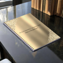 Gold Business Professional Sparkle Glitter Notebook