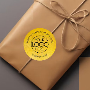 Gold Business Thank You Classic Round Sticker