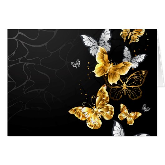Gold butterflies cards (Front Horizontal)