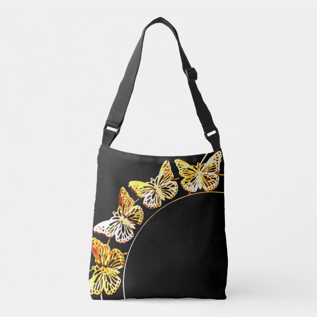 Gold Butterflies Crossbody Bag (Front)
