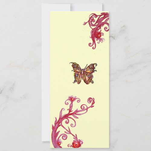 GOLD BUTTERFLY  bright red cream Invitation